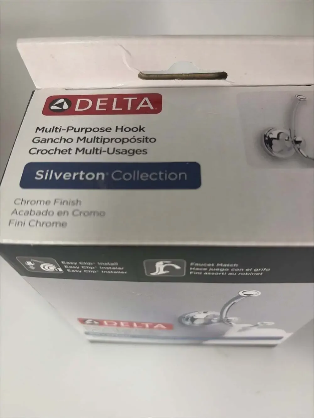 Delta Multi-Purpose Double Wall Hook 132890 Silverton Chrome Finish New